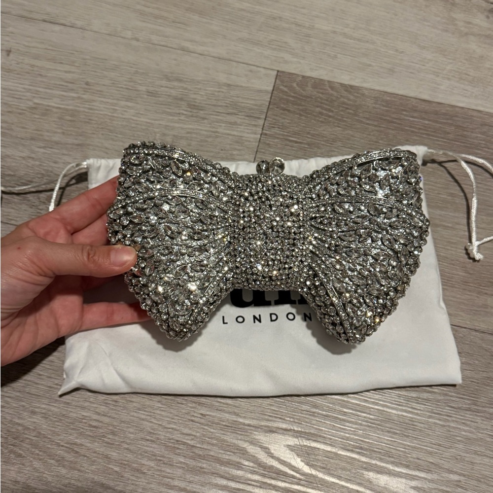Dune London Crystal Bow Clutch